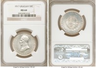 Republic 50 Centesimos 1917-(ba) MS64 NGC, Buenos Aires mint, KM22. Two year type. 

HID09801242017

© 2020 Heritage Auctions | All Rights Reserve...
