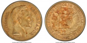 Republic gold 20 Bolivares 1880 AU55 PCGS, Brussels mint, KM-Y32. 

HID09801242017

© 2020 Heritage Auctions | All Rights Reserved