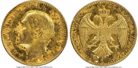 Alexander I gold "Corn Countermarked" Ducat 1933-(k) MS62 NGC, KM12.2. With ear of coin countermark indicating Serbia. Brilliant mirrored fields. 

...