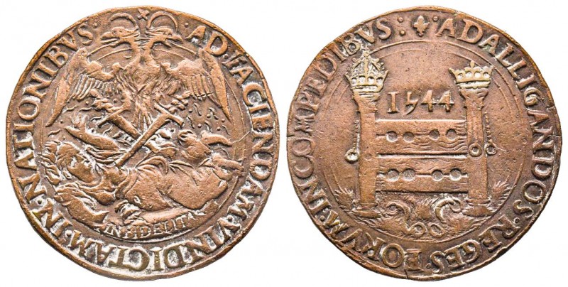 Pays-Bas méridionaux, Jeton Bruges , Succès de Charles V, CU 4,86 gr. 28,9 mm 15...