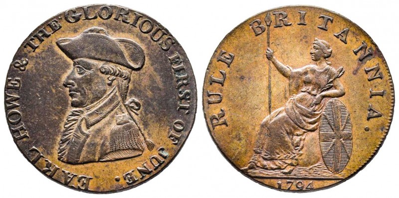 Token de 1/2 penny, Georges III, Hampshire, 1794 payable chez John Stride Amiral...