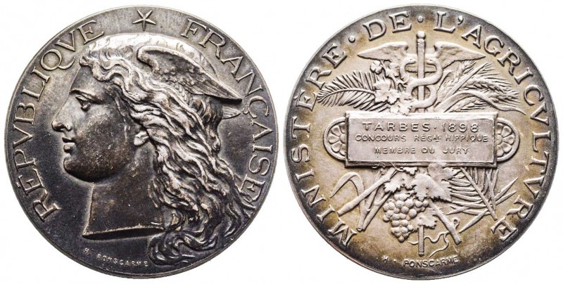 Médaille , République Française Ministère de l'Agriculture, AG 37,43 gr. 42,2 mm...