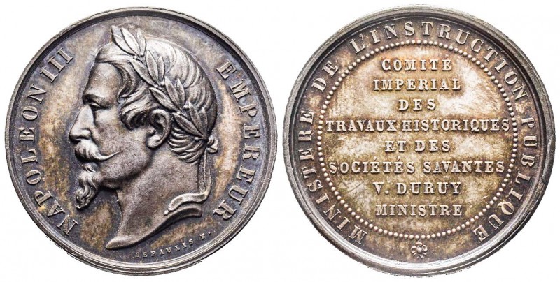 Jeton , Napoleon III Ministère de l'Istruction Publique, AG 19,91 gr. 35,2 mm , ...
