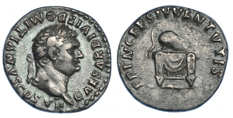 IMPERIO ROMANO. DOMICIANO (bajo Tito). Denario. Roma (80-81). A/ Cabeza laureada...