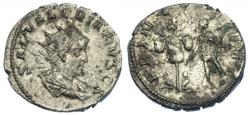 IMPERIO ROMANO. SALONINO. Antoniniano. Mediolanum (258-260). R/ Príncipe de pie ...