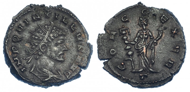 IMPERIO ROMANO. QUINTILO. Antoniniano. Mediolanum (270). R/ Concordia a izq. con...