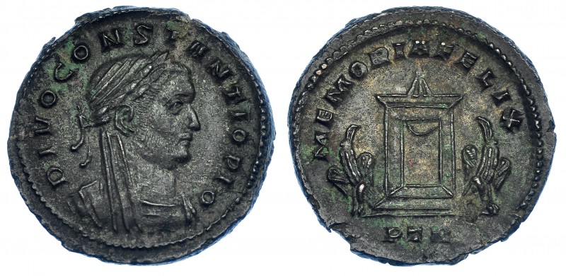 IMPERIO ROMANO. CONSTANCIO I CLORO. Follis. Londinium (307-310). R/ Altar flanqu...