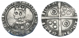 CORONA DE ARAGÓN. ALFONSO EL BENIGNO (1327-1336). Croat. Barcelona. Recortado para circular como medio croat. AR 2,27 g. 19,7 mm. IV-366. Oxidación en...