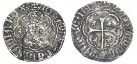 CORONA DE ARAGÓN. MARTÍN EL HUMANO (1396-1410). Real. Mallorca. Marca veneras en anv. y rev. AR 2,89 g. 24,3 mm. IV-517. Grieta. BC-/BC+. Muy escasa....