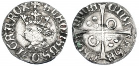 CORONA DE ARAGÓN. ALFONSO EL MAGNÁNIMO (1416-1458). Croat. Barcelona (1416-1458). CIVI en anillo. AR 3,20 g. 24,5 mm. IV-820. Leve oxidación. MBC.