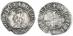 CORONA DE ARAGÓN. ALFONSO EL MAGNÁNIMO (1416-1458). Real. Mallorca. Marcas lises. AR 3,03 g. 23,9 mm. IV-838. Rotura al borde. MBC-.