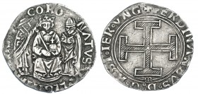 FERNANDO I DE NÁPOLES (1458-1494). Coronado. Nápoles. Marca M en rev. AR 3,50 g. 27,3 mm. IV-1001. MBC.