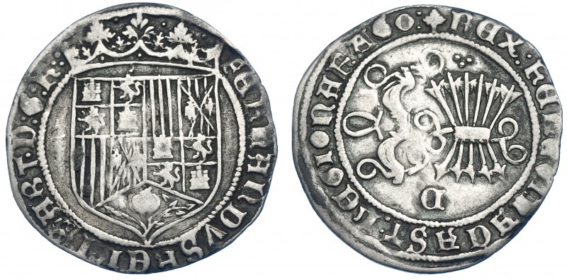 REYES CATÓLICOS. Real. Cuenca. Sin marcas. AR 3,03 g. 26,3 mm. AC-337. MBC/MBC-....