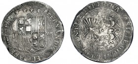 REYES CATÓLICOS. 8 reales. Segovia. D. A/ FERNDV(S E)T ELISABET (DE)I GRAC. R/ REGINA (C)ASTE LEGIONIS ARAGON REX E(T)D. AR 26,53 g. 40,7 mm. AC-574. ...
