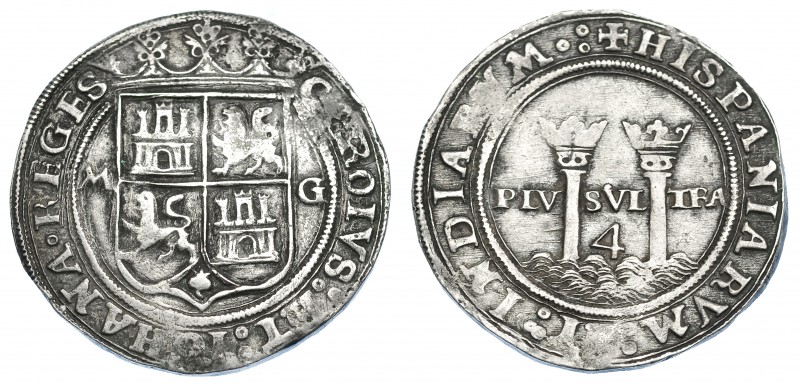 JUANA Y CARLOS. 4 reales. México. M-G. AC-127. MBC.