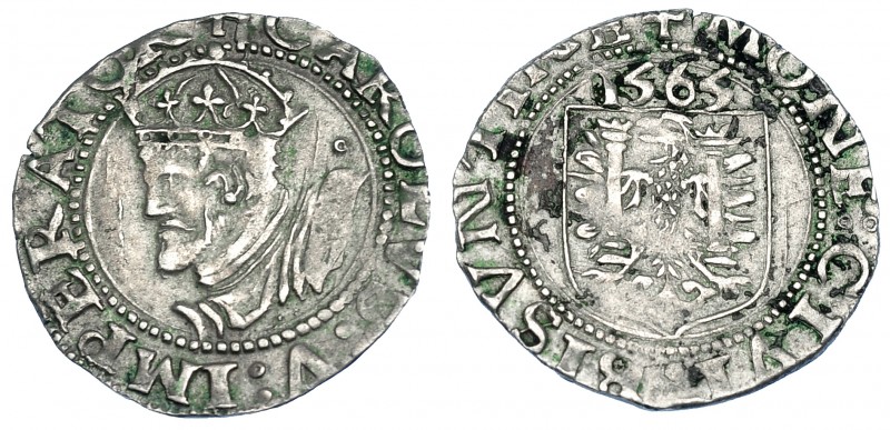 CARLOS I DE ESPAÑA Y V DE ALEMANIA. Ciudad libre de Besanzón. Blanco. 1565. Leve...