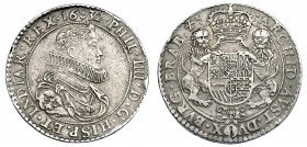 COLECCIÓN DE DUCATONES Y PATAGONES DE DOBLE PESO. FELIPE IV. Doble ducatón. 1632. Amberes. A/ PHIL. IIII. D. G. HISP. ET. INDIAR. REX. R/ . ARCHID- AV...