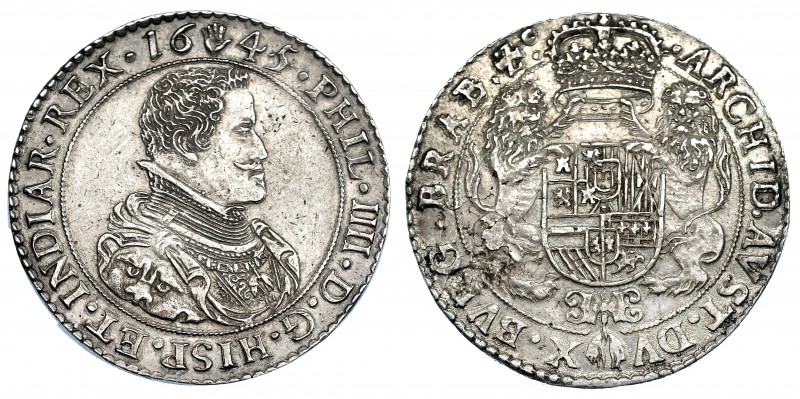 COLECCIÓN DE DUCATONES Y PATAGONES DE DOBLE PESO. FELIPE IV. Doble ducatón. 1645...