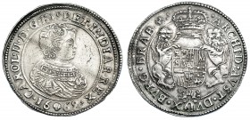 COLECCIÓN DE DUCATONES Y PATAGONES DE DOBLE PESO. CARLOS II. Doble ducatón. 1668. Bruselas. A/ CAROL. II. D. G. HISP. ET. INDIAR. REX. R/ . ARCHID. AV...