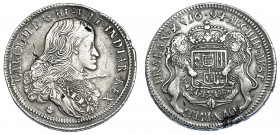 COLECCIÓN DE DUCATONES Y PATAGONES DE DOBLE PESO. CARLOS II. Doble ducatón. 1694. Bruselas. A/ CAROL. II. D. G. HISP. ET. INDIAR. REX. R/ . ARCHID. AV...