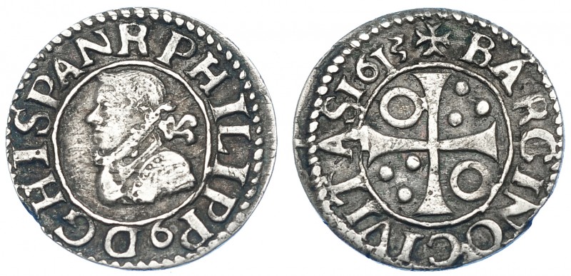 FELIPE III. 1/2 croat. 1613. Barcelona. AC-378. MBC.