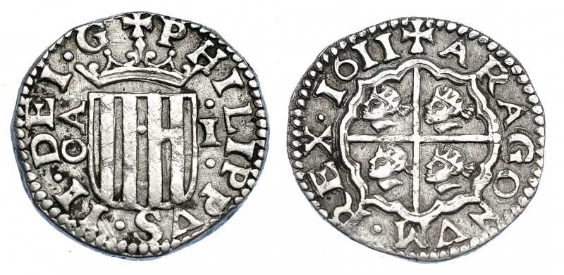 FELIPE III. Real. 1611. Zaragoza. AC-575. MBC.