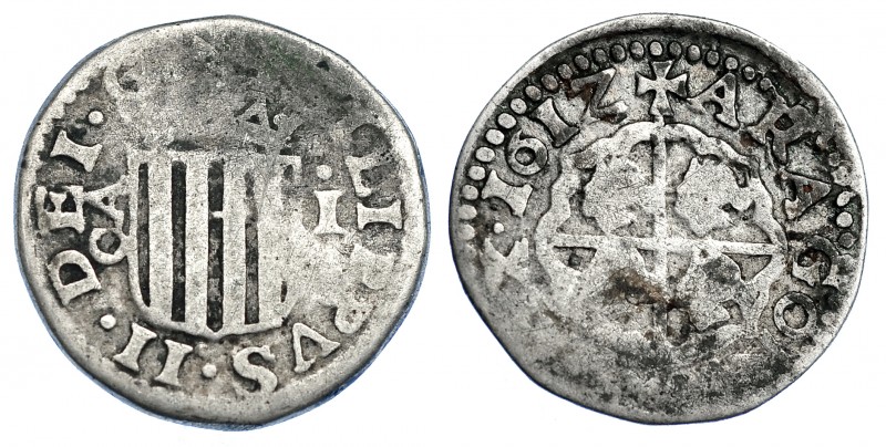 FELIPE III. Real. 1612. Zaragoza. AC-577. BC+/BC.