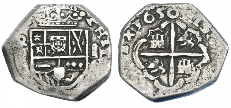 FELIPE IV. 4 reales. 1650. Toledo. Fecha completa y ensayador parcialmente visib...