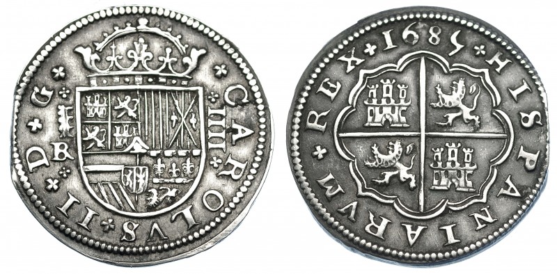 CARLOS II. 4 reales. 1685. Segovia. BR. AC-566. Final de plancha. MBC+/MBC.