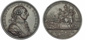 CARLOS III. Medalla. Colonización de Sierra Morena y la Bética. Anv. de T. F. Prieto y rev. de J. A. Gil. AE 55 mm. SC.