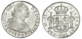 CARLOS IV. 8 reales. 1807. Lima. JP. VI-770. Pleno B.O. SC.