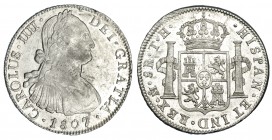 CARLOS IV. 8 reales. 1807. México. TH. VI-805. R.B.O. EBC/EBC+.