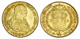 CARLOS IV. 2 escudos. 1804. Sevilla. SN. VI-1165. R.B.O. MBC+.
