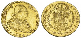 CARLOS IV. 2 escudos. 1806. Sevilla. CN. VI-1167. Pequeñas marcas. EBC-.