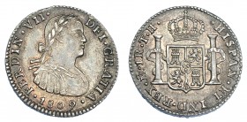 FERNANDO VII. Real. 1808. México TH. VI-510. Pátina de monetario. EBC-.
