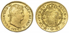 FERNANDO VII. Escudo. 1814. México. MJ. VI-1251. R.B.O. MBC+. Muy escasa.