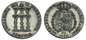 ISABEL II. Medalla Mayoría de edad. 1843. Segovia. AE 23,5 mm. H-15 vte. MBC+.