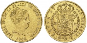 ISABEL II. 80 reales. 1843. Madrid. CL. VI-601. MBC+/EBC-. Escasa.