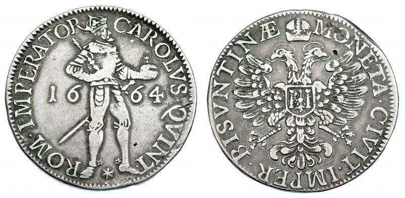 ESTADOS ALEMANES. Ciudad libre de Besanzón. Tálero. 1664. A nombre de Carlos V. ...