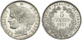 FRANCIA. 5 francos. 1851. A. KM-761.1. EBC.