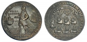 GRAN BRETAÑA. Medalla Vernon. 1739. Fort Chagre en anv. AE 37 mm. MBC+/MBC.