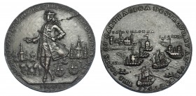 GRAN BRETAÑA. Medalla Vernon. 1741. Toma de Cartagena, exergo 1740:1. AE 36,5 mm. Fina grieta. MBC+.