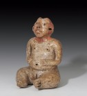PREHISPÁNICO. Cultura olmeca. Figura femenina sentada (600-1000 d.C.). Cerámica. Altura 10,0 cm. Presenta prueba de termoluminiscencia.