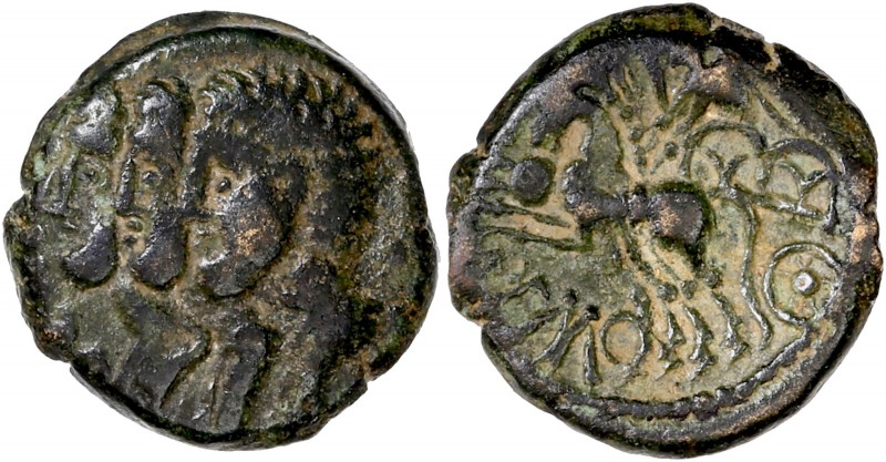 Rèmes - Région de Reims - AE - Bronze aux trois têtes - (IIe - Ier siècle avant ...