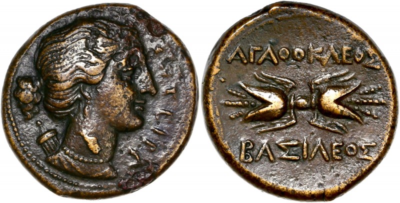 Sicily, Syracuse - Agathokles - Ae Litra (295-289 BC)
A/ ΣΩTEIPA
R/ AΓAΘOKΛEOΣ B...