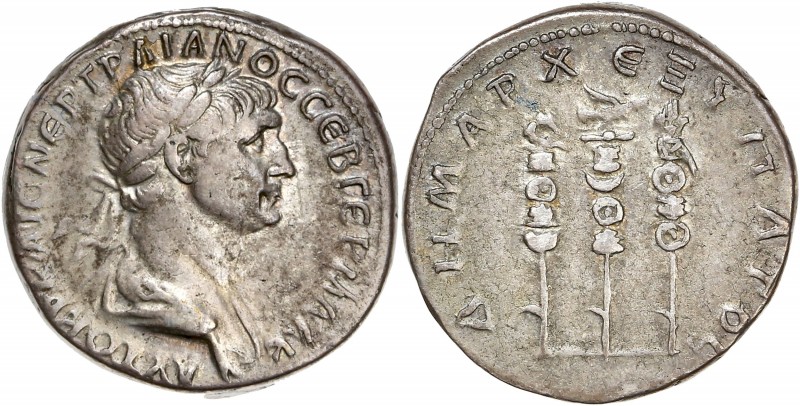 Arabia - Bostra - Trajan - Bi Tetradrachm (98-117 AD)
A/ ΑΥΤ ΚΑΙ ΤΡΑΙ ΑΔΡΙΑ ϹƐΒ
...