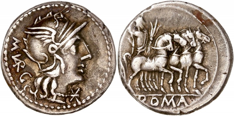M. Vargunteius (130 BC) - Ar Denarius - Rome
A/ M VARG
R/ ROMA 
Reference: Cr 25...
