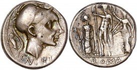 Cn. Blasio Cn. f (112-111 BC) - Ar Denarius - Rome A/ CN BLASIO CN F
R/ ROMA
Reference: Cr 296/1d
Very fine
3,90g - 17.45mm - 7h.