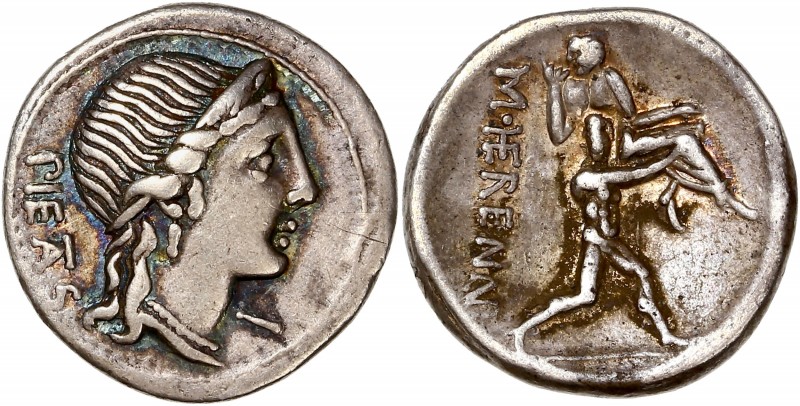 L. Julius L.f.Caesar (108-107 BC) - Ar Denarius - Rome
A/ PIETAS
R/ M HERENNI
Re...
