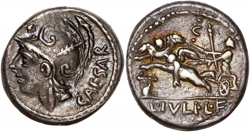 L. Julius L.f.Caesar (103 BC) - Ar Denarius - Rome
A/ CAESAR
R/ L• VLI L F
Refer...